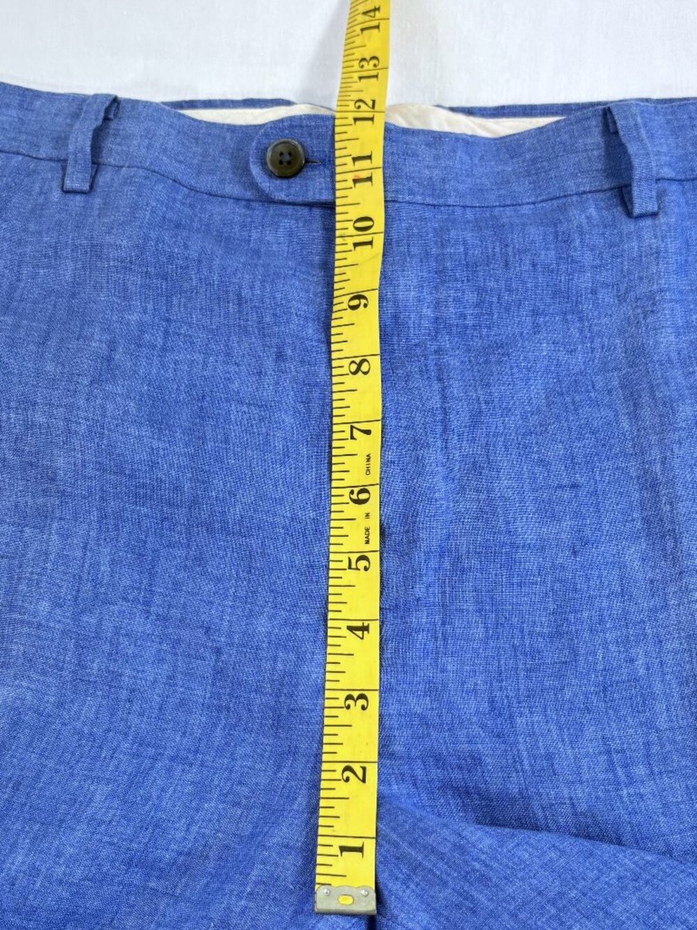 Blujacket Linen Dress Pants Size 36 Cerulean Blue Lined 29” Inseam Tailored - Picture 10 of 14